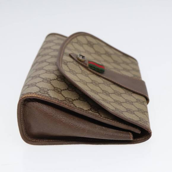 GUCCI GG Supreme Web Sherry Line Clutch Bag PVC Beige Red 89 01 030 Auth 86403 - Picture 4 of 16